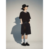ニットカラーラウンドTシャツ / KNITTING COLLAR ROUND T-SHIRT_BK