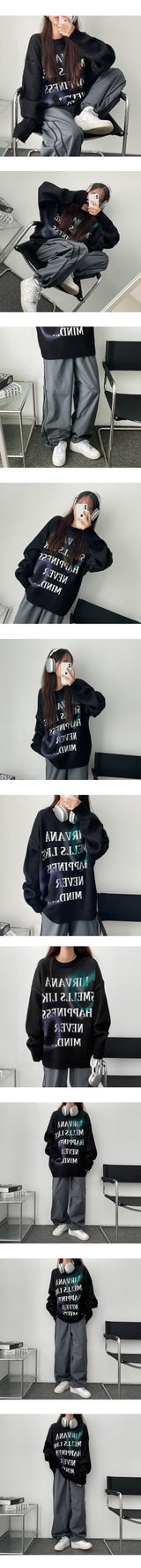 Heart, hip, vintage, lettering, boxy, round knitwear
