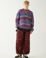 グラデーションセーター/GRADATION SWEATER PURPLE BLUE