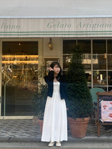 ポエムバックリボンスリムノースリーブドレス / Poem Back Ribbon Slim Sleeveless Dress(2 colors)