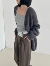 アルパカウールボクシーカーディガン / Alpaca wool boxy cardigan (4color)