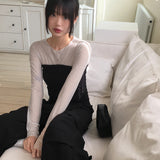 ポビン レイヤード リブニット タンクトップ チューブトップ