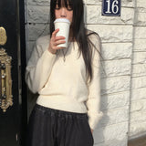 Momi ボレロスクエアネック長袖ニット