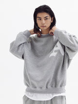 Signature balloon over fleece sweatshirt Melange Gray