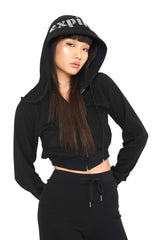 ラインストーンフーディージップアップ/Rhinestone Hoodie Zip-up (4164286152822)