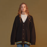 THREE LINES KNIT CARDIGAN_BLACK (6610782322806)