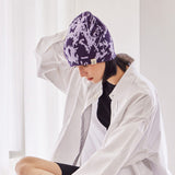 VA Spread Square Jacquard Beanie / Purple