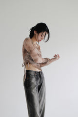タイダイシースルーオープンTシャツ / Tie-dye see-through open T-shirt (2color)