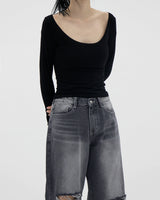 ベースディープUネックTシャツ/Basez Deep U Neck T-shirt (4color)
