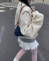 Button pleated skirt pants