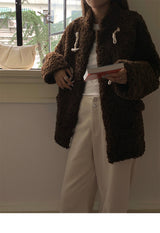 Ankara tteokbokki fleece coat