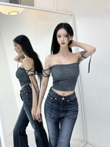 ハイライトウォッシングデニムブーツカットパンツ/800. Highlight washing denim boots cut pt