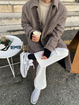 ホワイトワイドロングデニムパンツ