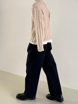 Double twist V neck knit 