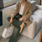 ASCLO Uネックシルケット長袖Tシャツ