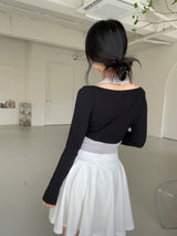 ピュアクロップドカーディガンホルターノースリーブセット / Pure cropped cardigan halter sleeveless set