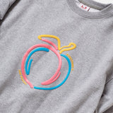 ピーチエンボスドプリントスウェットシャツ / PEACH EMBOSSED PRINT SWEATSHIRT_MELANGE GRAY