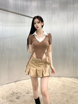コーティングミニプリーツスカート / 939. Coating mini pleats skirt (2color)