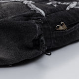 ウォッシュドデニムタートルバックパック / Washed Denim Turtle Backpack (Black)