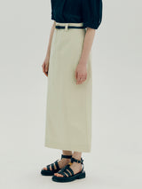 ステッチHラインロングスカート / Stich H-line long skirt - Mint