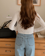 Basic Crop Long Sleeve T-shirt (3color)