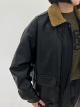 ウールレザージャンパー / Wool leather jumper (2color)