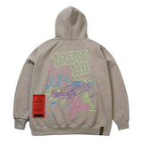 ドリームレフトオーバーサイズヘビーフーディ/DREAM LIFE OVERSIZED HEAVY SWEAT HOODIE BEIGE / BLACK