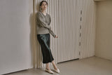 リブ Vニットトップス/RIBBED V-KNIT TOP_L.GREEN