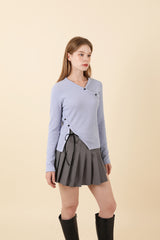 VネックスリットTシャツ