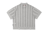 パンチングニットカラーカーディガン/PUNCHING KNIT COLLAR CARDIGAN_LIGHT GREY