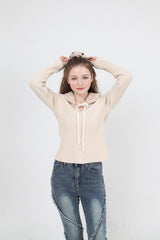 ファーカラーニットTシャツ