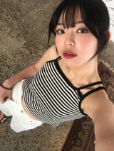 アモーレストライプノースリーブ