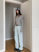 Light blue cargo denim pants