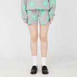 Green flower pattern Shorts [Melange grey] (6535251820662)