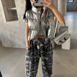 Camouflage Lettering Jogger Pants