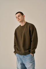 LETTERING LOGO BASIC SWEATSHIRT - KHAKI