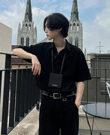 ホルター ツータック デニムシャツ / Halter Two-tuck Denim Shirt