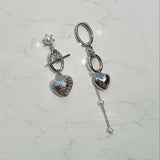 ハートアンドチェーンピアス / Heart and Chain Piercing - Silver Color