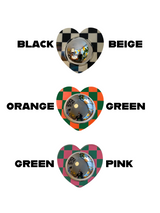 Heart Acrylic Convex Mirror (Checkerboard)