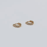 [single earring]14K gold one touch pave earring (6679673634934)