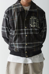 ビッグロゴカラーバーシティジャケット/BSR2223FWJK026 BIG LOGO COLLAR VARSITY JACKET BLACK CHECK