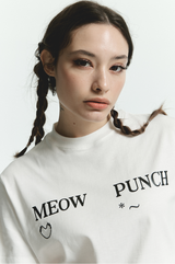 ミャオウパンチウーメンフィットTシャツ / [IBB22WT01WH] MEOW PUNCH WOMEN FIT T-SHIRTS