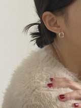 [92.5silver] donut one-touch earrings