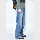 Bluesf Semi-Flare Vintage Washing Destroyed Jeans