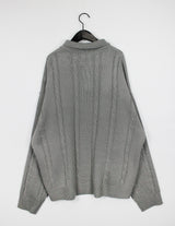 ケーブルカラーニット / Cable collar knit (4color)