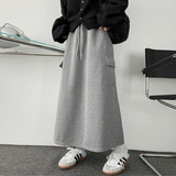 Neeson Back Slit Cargo Long Skirt