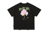 ウォータープリントフラワーTシャツ/WATER PRINTING FLOWER TEE SHIRT_BLACK