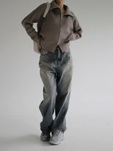 2WAYハイネックニットジップアップ / Two-way high-neck knit zip-up (2color)