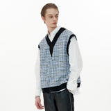 Cutting Point Vest [Blue Tweed] (6612236140662)
