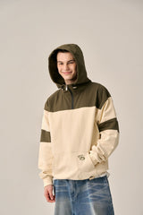 COLOR TONING PATTERN ANORAK -IVORY